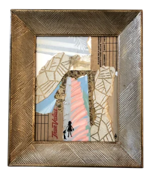 Original Contemporary Collage Portal Series “ True Value” by Judy Henn