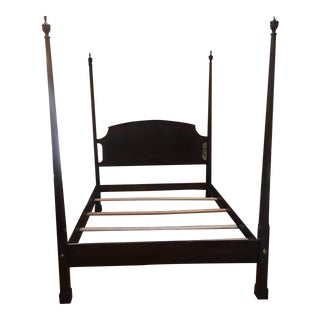 1980s Traditional Statton Cherry Queen Four Poster Bedframe For Sale