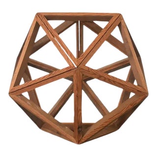Wooden Geometric Icosahedron Objet D' Art For Sale
