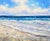 Soft Surf Waves – Original Coastal Oil Painting on Unstretched Canvas by Ericson (8" X 10") For Sale