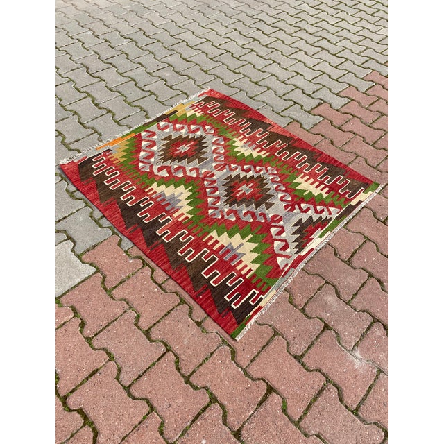 Mid 20th Century Mid 20th Century Cappadocia Turkish Vintage Southwestern Kilim Rug For Sale - Image 5 of 10
