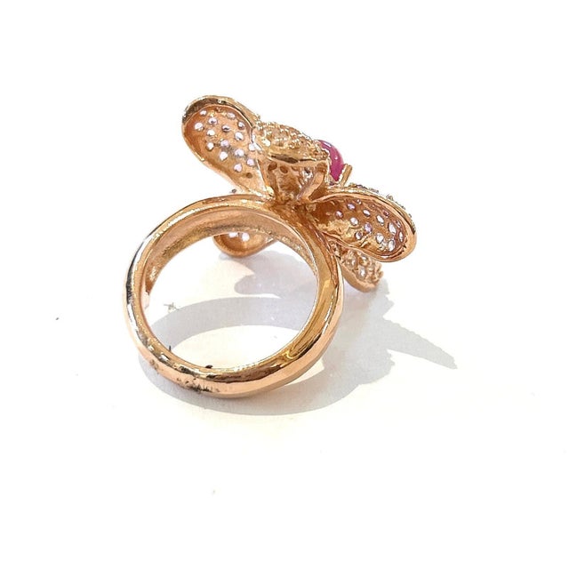 Not Yet Made - Made To Order Bochic “Orient” Ruby, White Topaz and Amethyst Ring Set In 18K Gold and Silver, Size 7 For Sale - Image 5 of 7