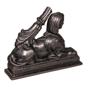 Antique Egyptian Revival Doorstop, English Cast Iron Sphinx, Regency, Circa 1830