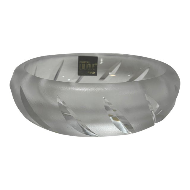 Lalique France Yseult Frosted Crystal Bowl – Signed Vintage For Sale