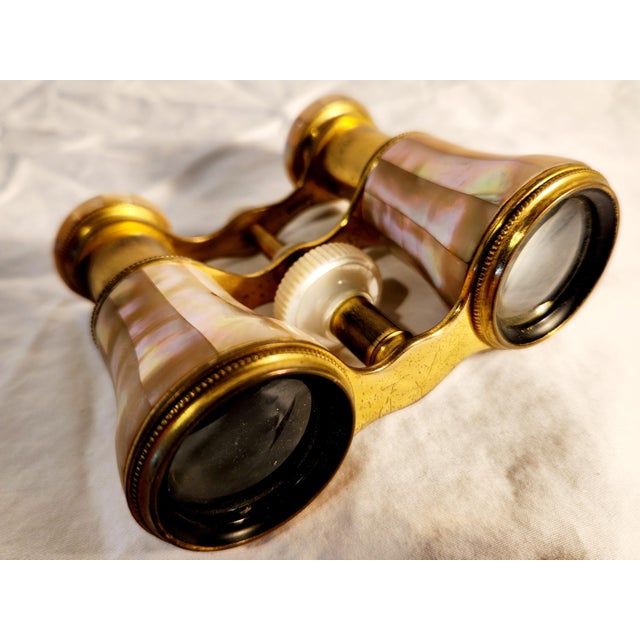 Late 19th Century Mother of Pearl Opera Glasses With Case, Colmont
