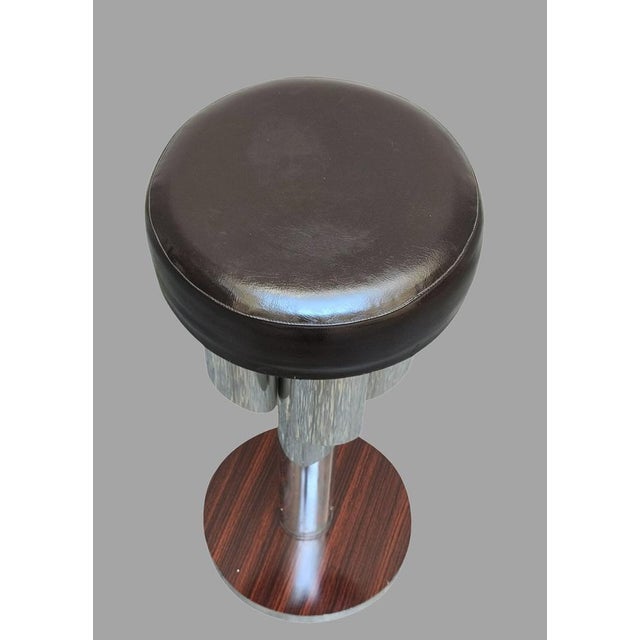 Tall Chrome and Leather Bar Stool, Italy, 1970s For Sale - Image 10 of 11