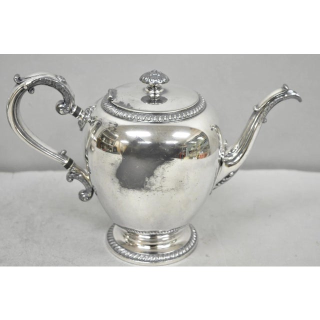 Metal Antique Reed & Barton 4090 Silver Plated Victorian Tea Service - 5 Pc Set For Sale - Image 7 of 18