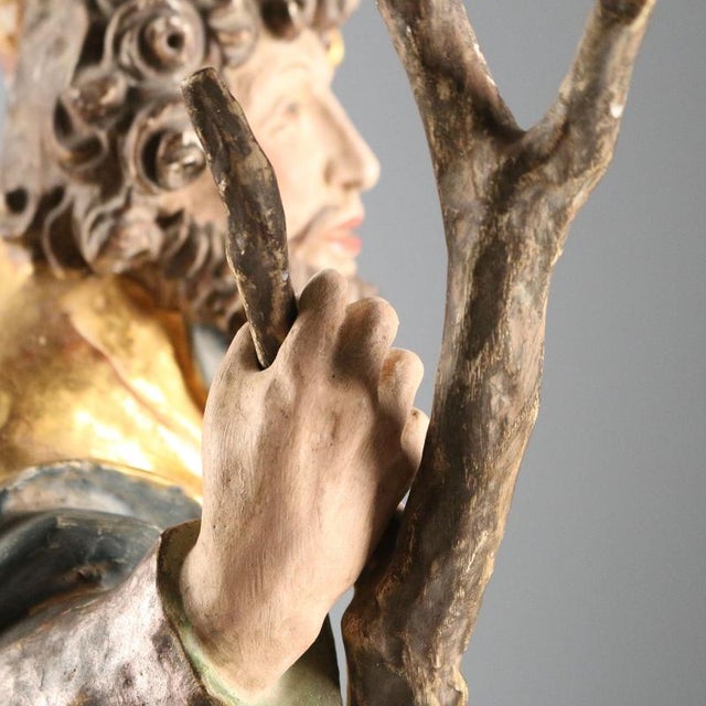 Saint Christopher and Jesus Sculpture in Wood, Trentino Alto Adige, Italy For Sale - Image 6 of 11