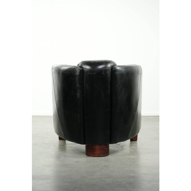Vintage Black Cowhide Aviator Lounge Chair For Sale - Image 4 of 13