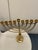Vintage Brass Hammered Menorah For Sale - Image 4 of 5