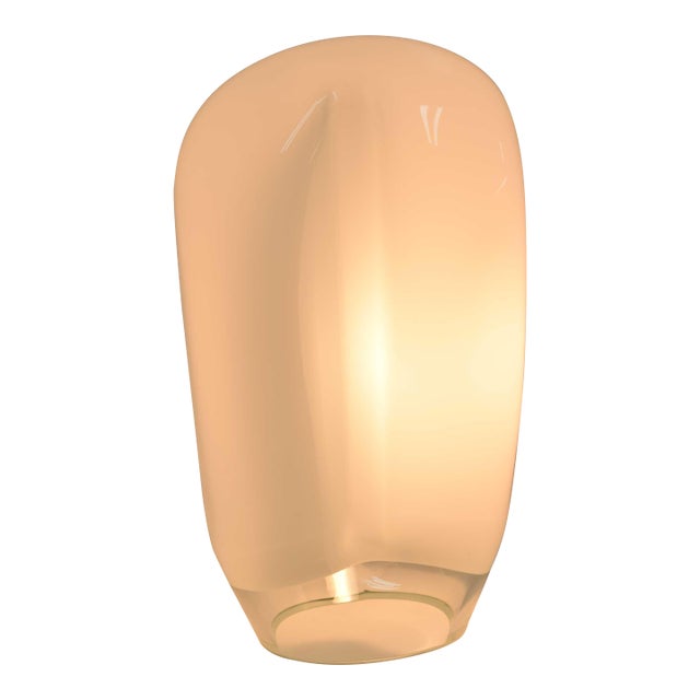 1970s Vistosi Large Balloon Form White Glass Table Lamp For Sale