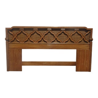 Vintage French Country Brown Cane King Headboard by Thomasville For Sale