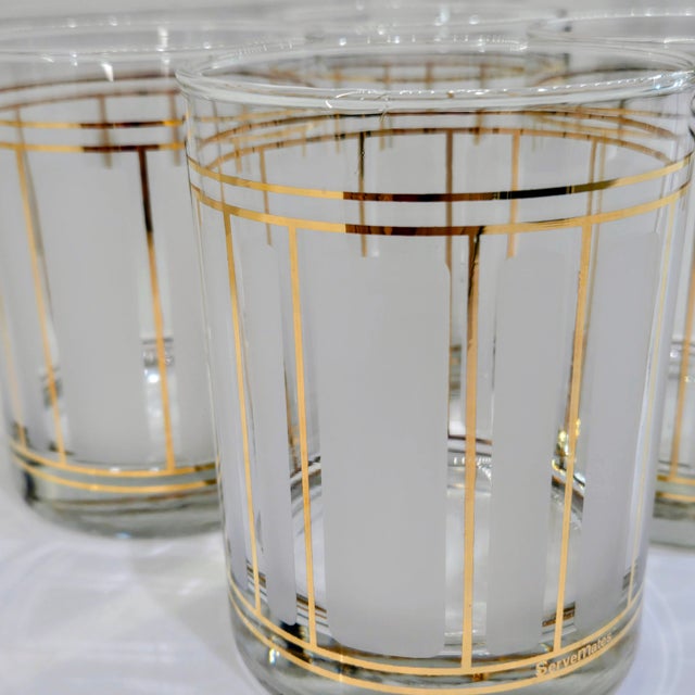 Vintage 22k Gold Culver ServeMates Double Old Fashioned Glasses – Set of 4 For Sale In Dallas - Image 6 of 7