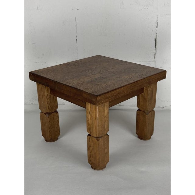 Brutalist Dutch Square Oak Coffee Table, 1960s For Sale - Image 4 of 18