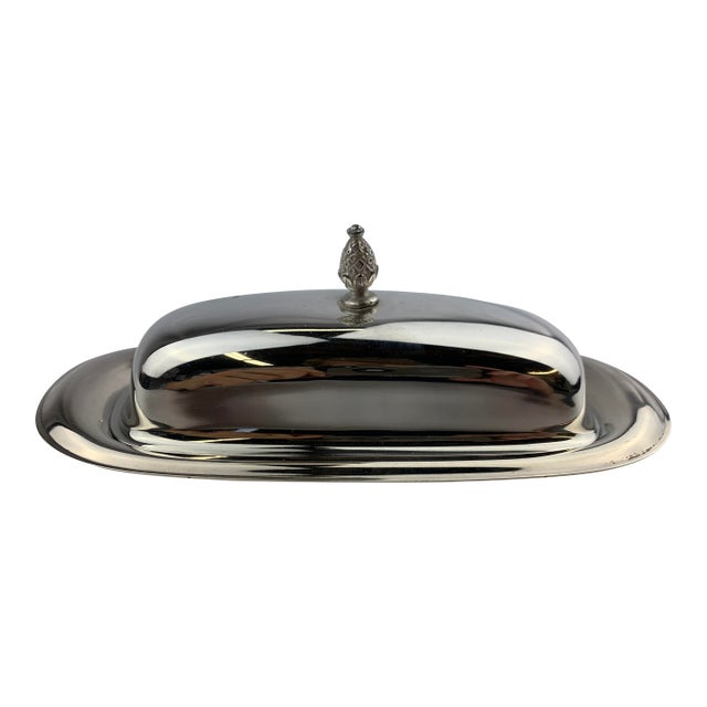 1950s Vintage Silverplate Butter Dish For Sale