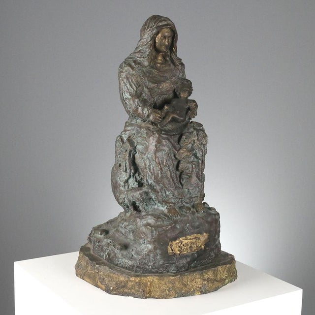Bronze Madonna with Child For Sale - Image 13 of 13