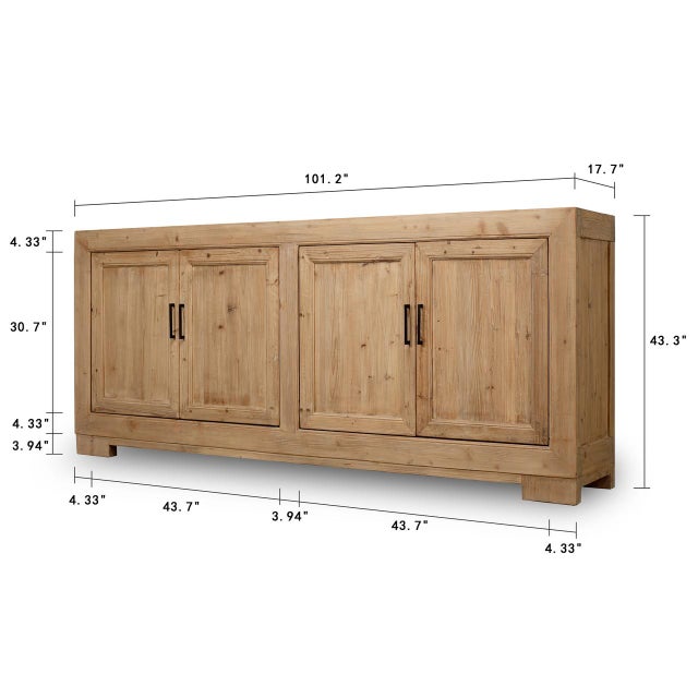 Contemporary Capri Four-Door Tall Sideboard - Weathered Natural For Sale - Image 3 of 10