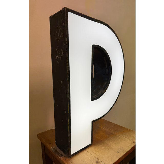Large Vintage Illuminated Advertising Letter P, 1960s For Sale - Image 16 of 17