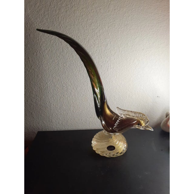 1980s Seguso Murano Art Glass Road Runner Sculpture, Made in Italy For Sale - Image 4 of 8