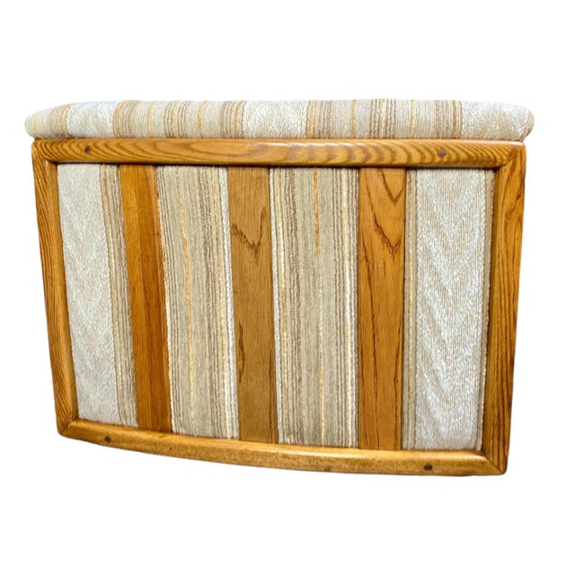 1980s Modernist Herculon Stripped Oak Wood Frame Sofa in the Style of Jack Lenor Larson and Milo Baughman For Sale In Dallas - Image 6 of 12