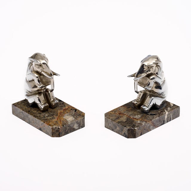1930s French Vintage Elephant Bookends For Sale - Image 5 of 9