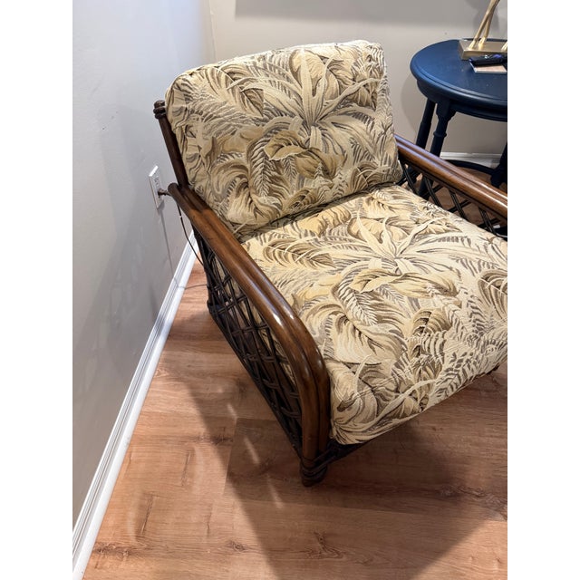 Bring a touch of relaxed island charm to your home with this beautiful vintage coastal rattan and bamboo armchair ....