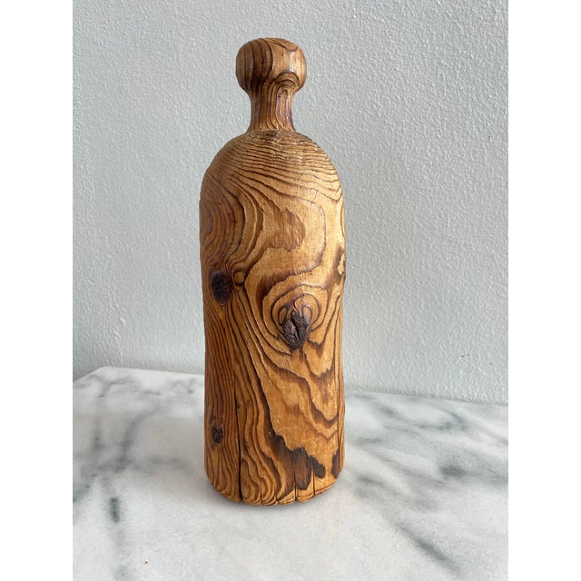 This vintage handmade bottle form weedpot features spectacular character with its high contrast grain patterns, rustic...