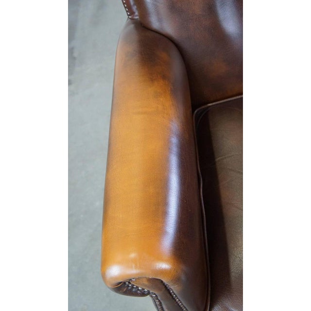 English Style Chair in Dark Brown Cowhide For Sale - Image 7 of 13