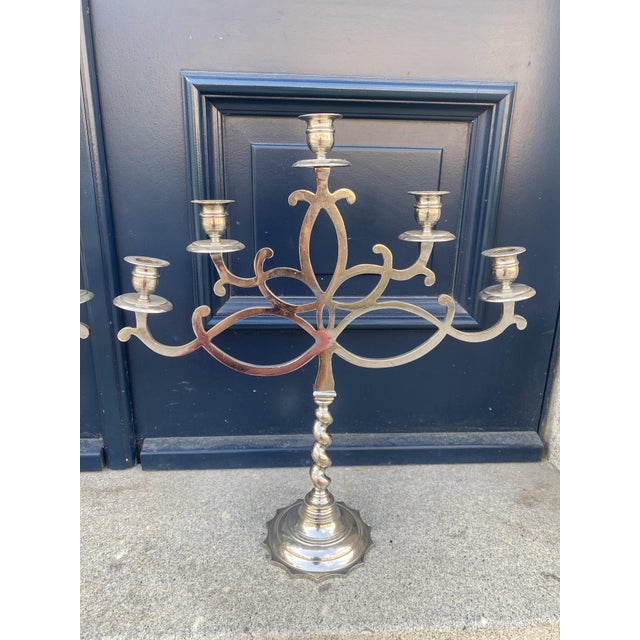 1920s Vintage Candleholders in Metal, 1920s, Set of 2 For Sale - Image 5 of 11