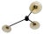 Trio Black Powder Coat Amber Bubbles Glass Flush Mount by Fabio LTD For Sale