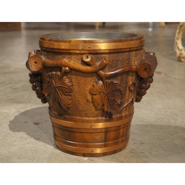 Early 20th Century Early 1900s French Black Forest Style Champagne Bucket, Signed Boutillon For Sale - Image 5 of 12