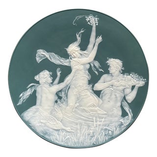 Large Wall Plate/Mettlach Phanolith Charger Designed by Jean-Baptiste Stahl for Villeroy & Boch Around 1900 For Sale