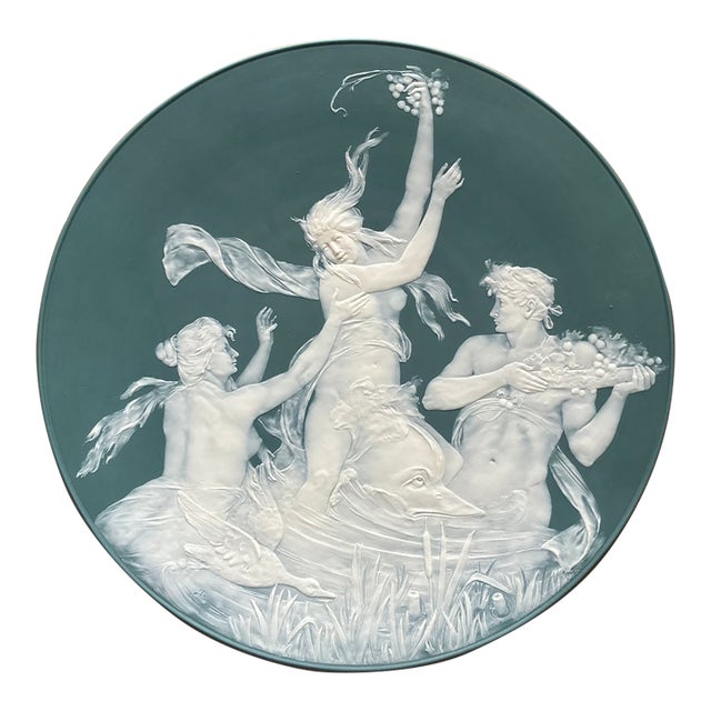 Large Wall Plate/Mettlach Phanolith Charger Designed by Jean-Baptiste Stahl for Villeroy & Boch Around 1900 For Sale