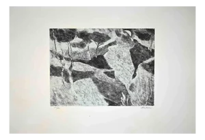 Enrico Paulucci, Landscape, Original Etching, Mid 20 Century