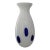 Murano Mid-Century Hand Blown Glass Vase. White and Cobalt. 11” Tall For Sale