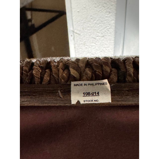 Brown Crate & Barrel Woven High Back Armchair For Sale - Image 8 of 12