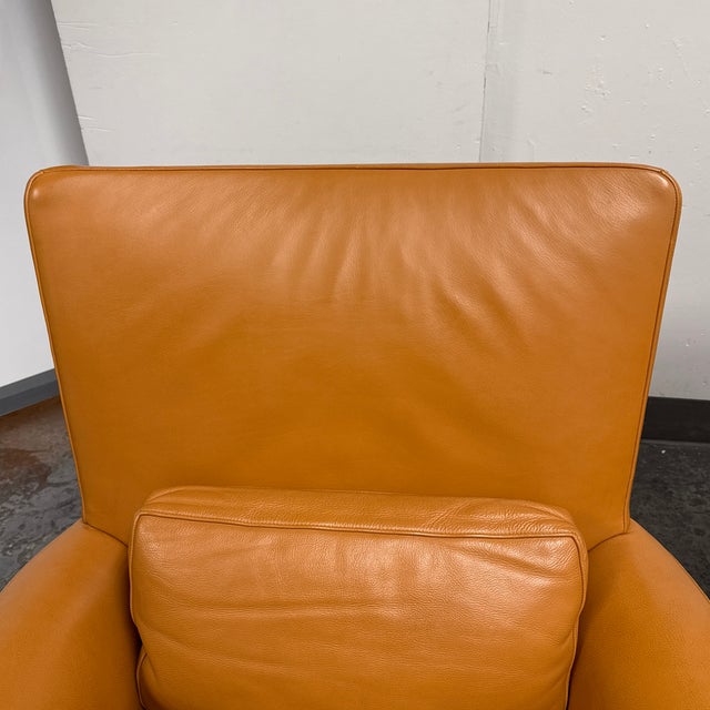 Tan Ted Boerner Intermezzo Leather Lounge Armchairs, Pair For Sale - Image 8 of 12