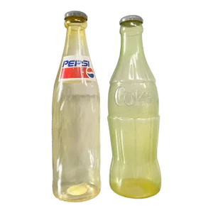 Pop Art Coke & Pepsi Soda Bottle Coin Banks, Set of Two