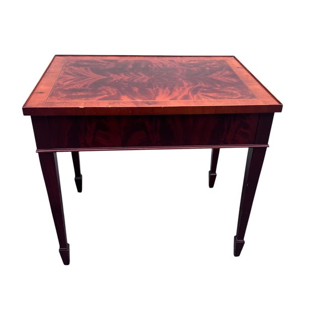 Late 20th Century Hekman Crotch Mahogany Side Table For Sale - Image 14 of 18