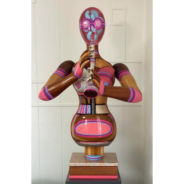 Ms. Bubble by Daniel Meyer Wood and Acrylic Woman Sculpture For Sale - Image 12 of 12