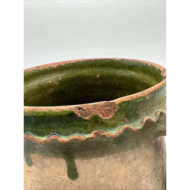 A Fine Antique 19th Century French Terra Cotta Green Glazed Olive Jar For Sale - Image 6 of 15