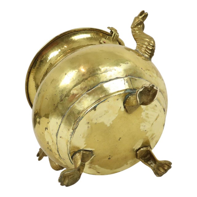 Large Copper Griffin Kettle Planter in Brass, 1890s For Sale - Image 6 of 18