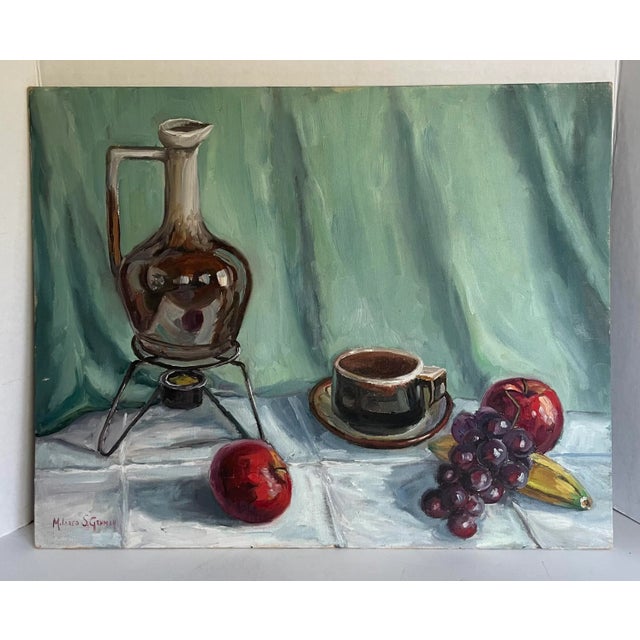 Mid-Century Still-Life "Coffee Break" by Artist Mildred S. Gehman For Sale - Image 9 of 9