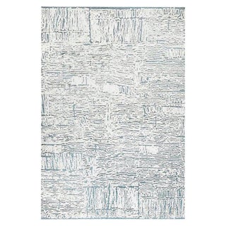 Contemporary Seafoam High-Low Silk and Wool Rug by Doris Leslie Blau For Sale