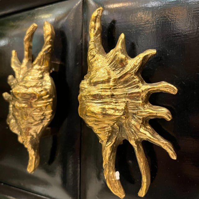 Golden Shell Nightstands, Set of 2 For Sale - Image 9 of 11