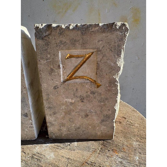 A-Z Bookends by Walter De Buck, Set of 2 For Sale - Image 3 of 6