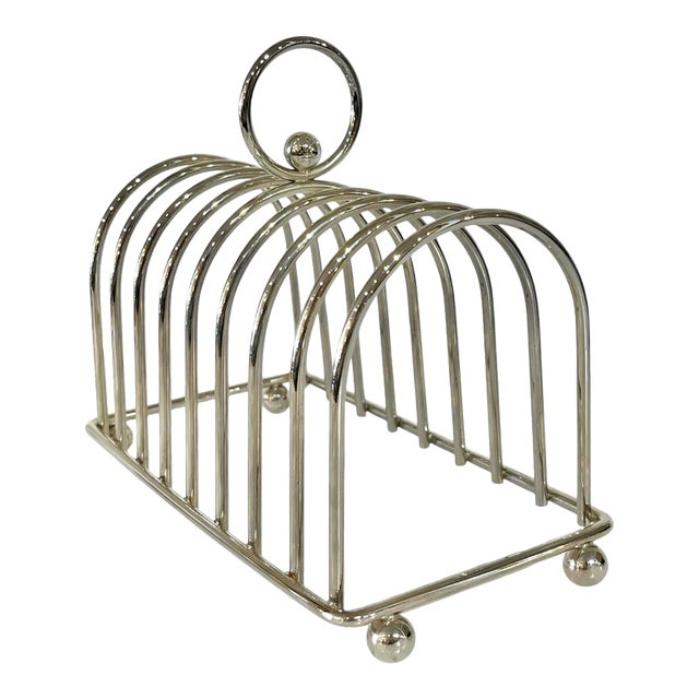 Antique French Art Deco Silver Plate Large Size Toast Rack For Sale