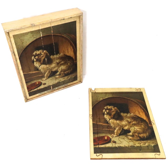 Antique Victorian Lithograph on Wood Jigsaw Puzzle & Original Box Circa Late 19th Century For Sale - Image 13 of 13