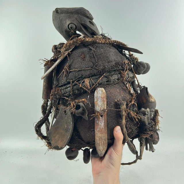 Early 20th Century Bamileke Hat Fetish with Adornments Cameroon For Sale - Image 11 of 11