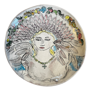 1980s Decorative Goddess Plate